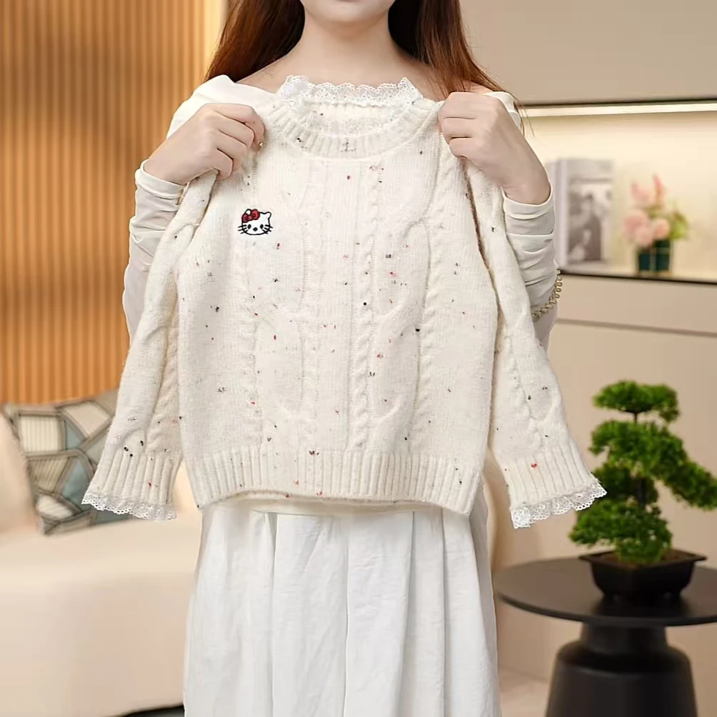 女童可爱风毛衣2025新款百搭洋气针织绣花女童毛衣