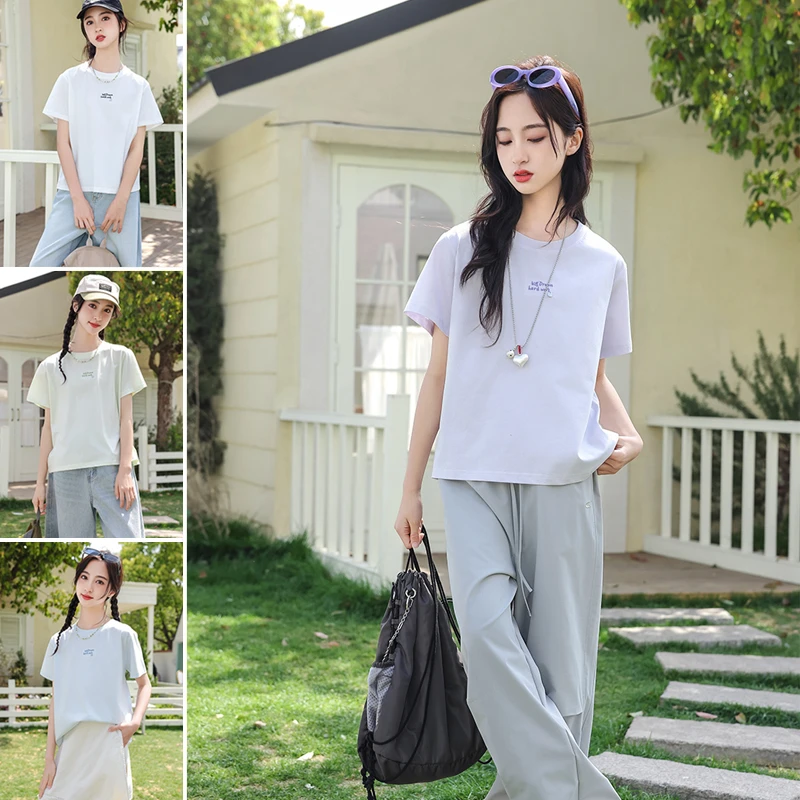 骄骄虎2025夏季新款女大童时尚舒适青少年圆领短袖7242