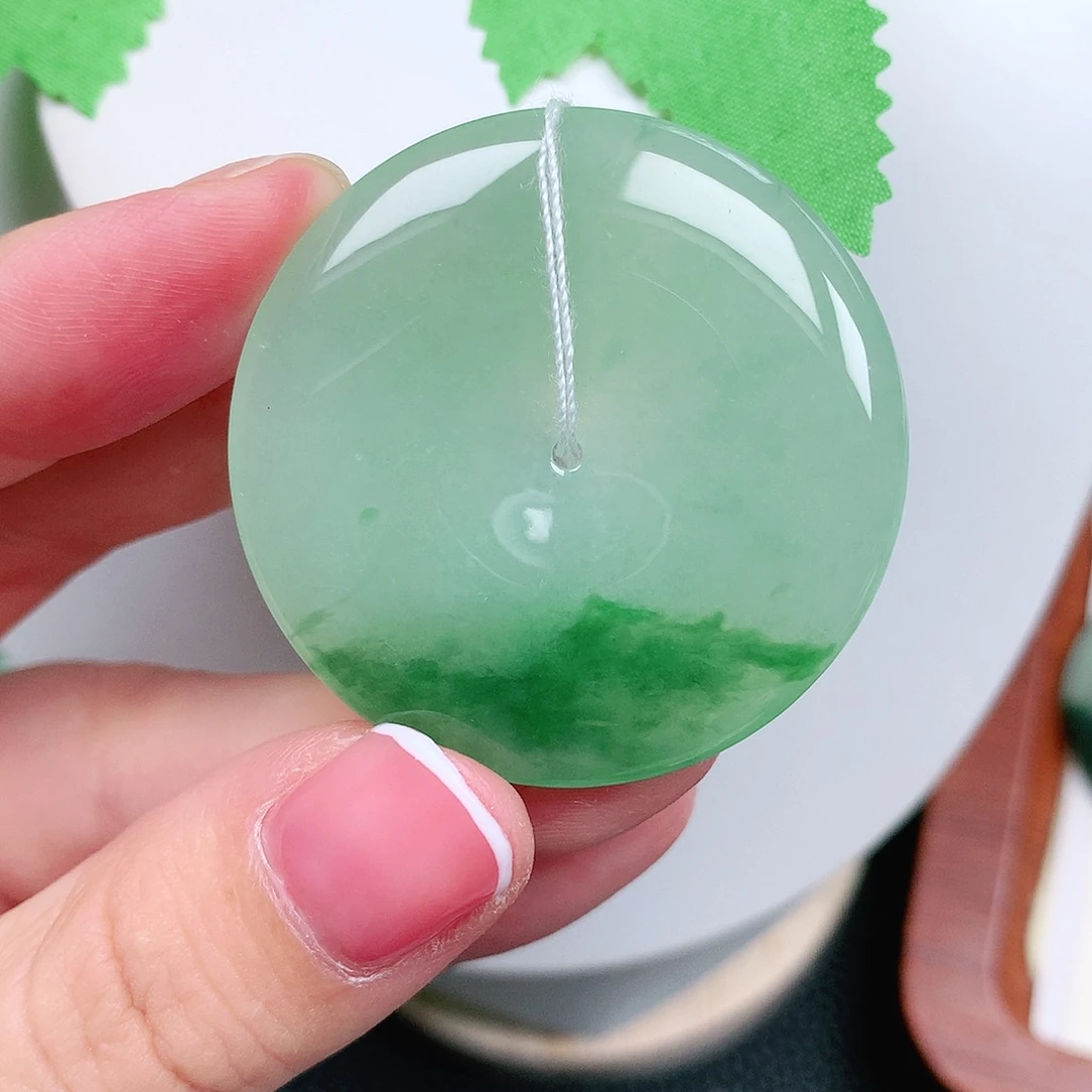 翡翠未镶嵌颈饰平安40.2-5.4