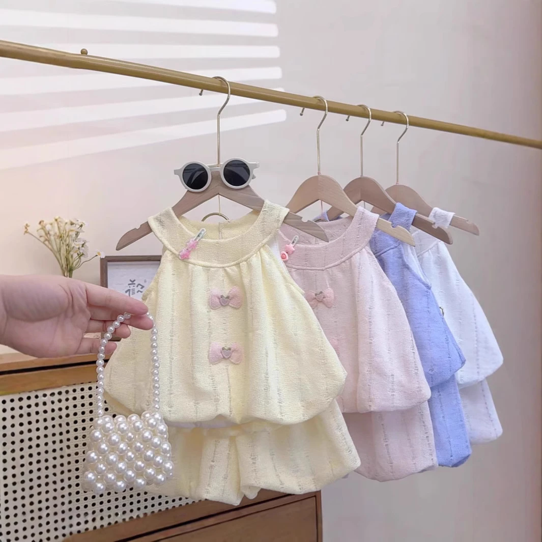 女孩套头无袖薄款女童夏装公主风套装连衣裙洋气韩版裙子童装小童