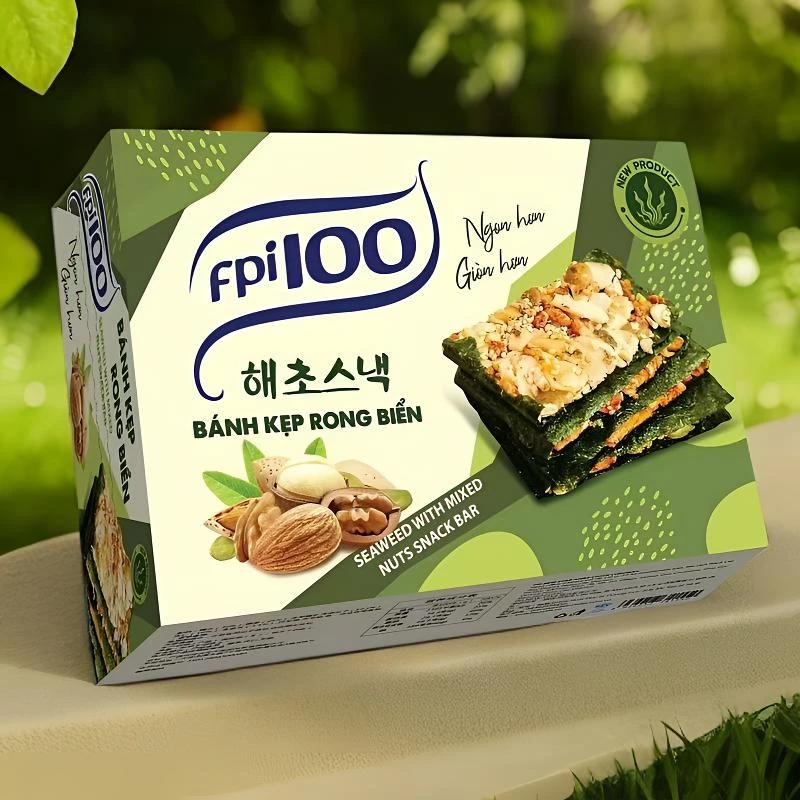 越南进口盒装零食海苔夹心脆饼（到手一盒）