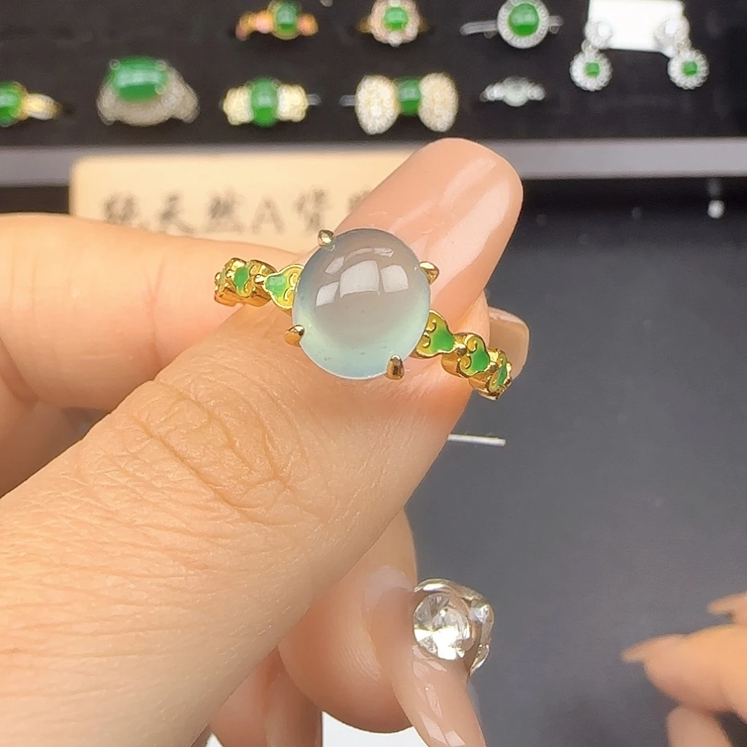 银S925镶嵌戒指翡翠