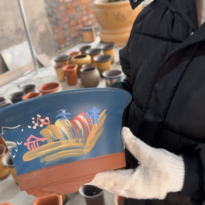 紫砂紫砂花盆24*13