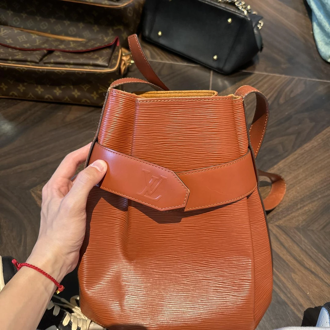 95新 LouisVuitton/路易威登 大吉中古/lv水波纹焦糖八角水桶