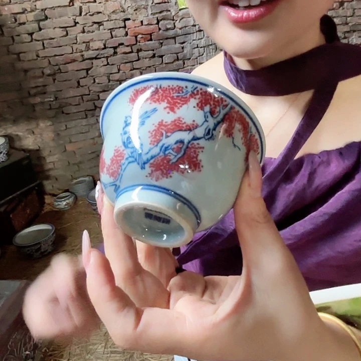 摆件景德镇高温陶瓷花鸟