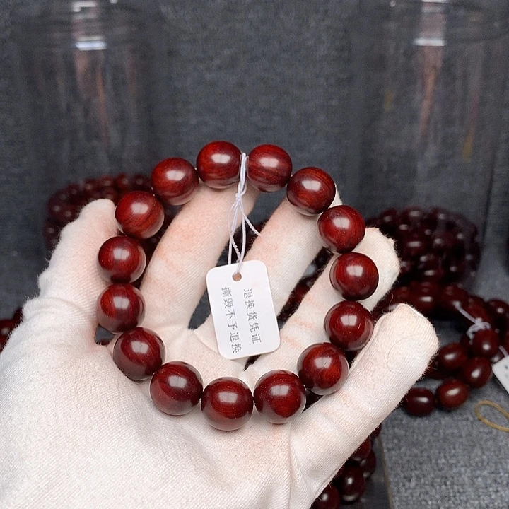 小叶紫檀手串/手链印度小叶紫檀原汁原味15顶泥带星