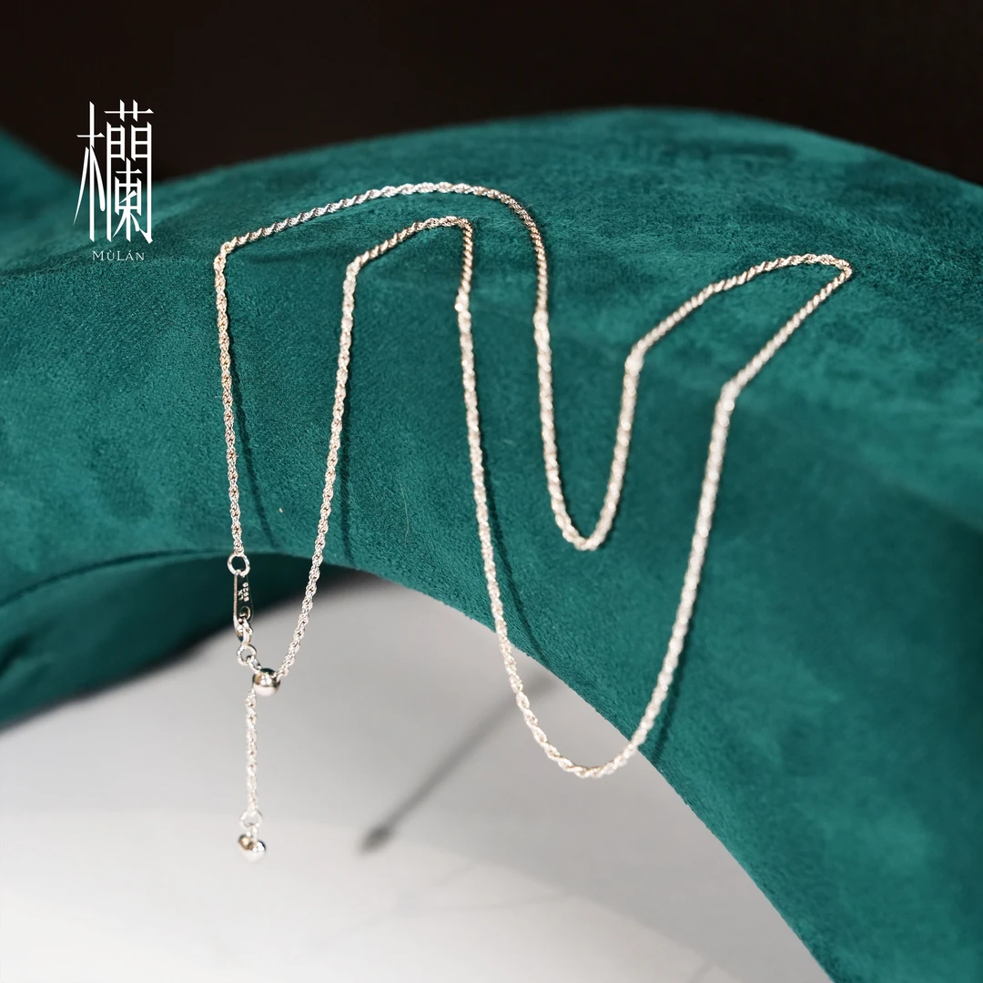 链子925银 扭绳项链麻花链-约58cm-LS7644008