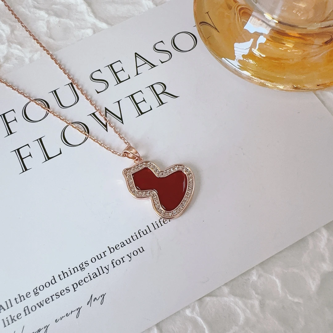 铜合金项链 1823 红色葫芦项链