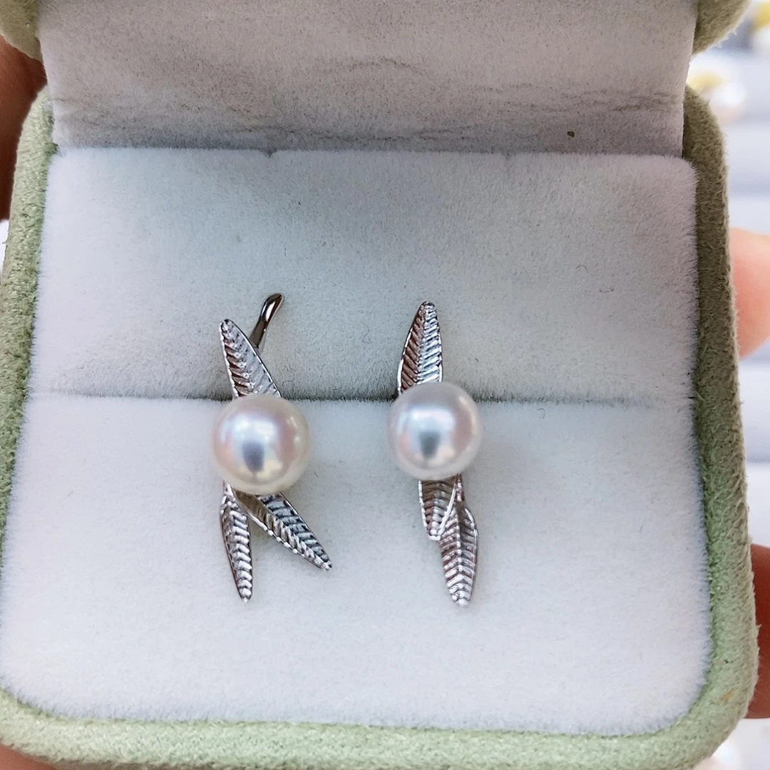 银S925镶嵌特价秒杀淡水正圆极光炫彩7mm左右淡水珍珠