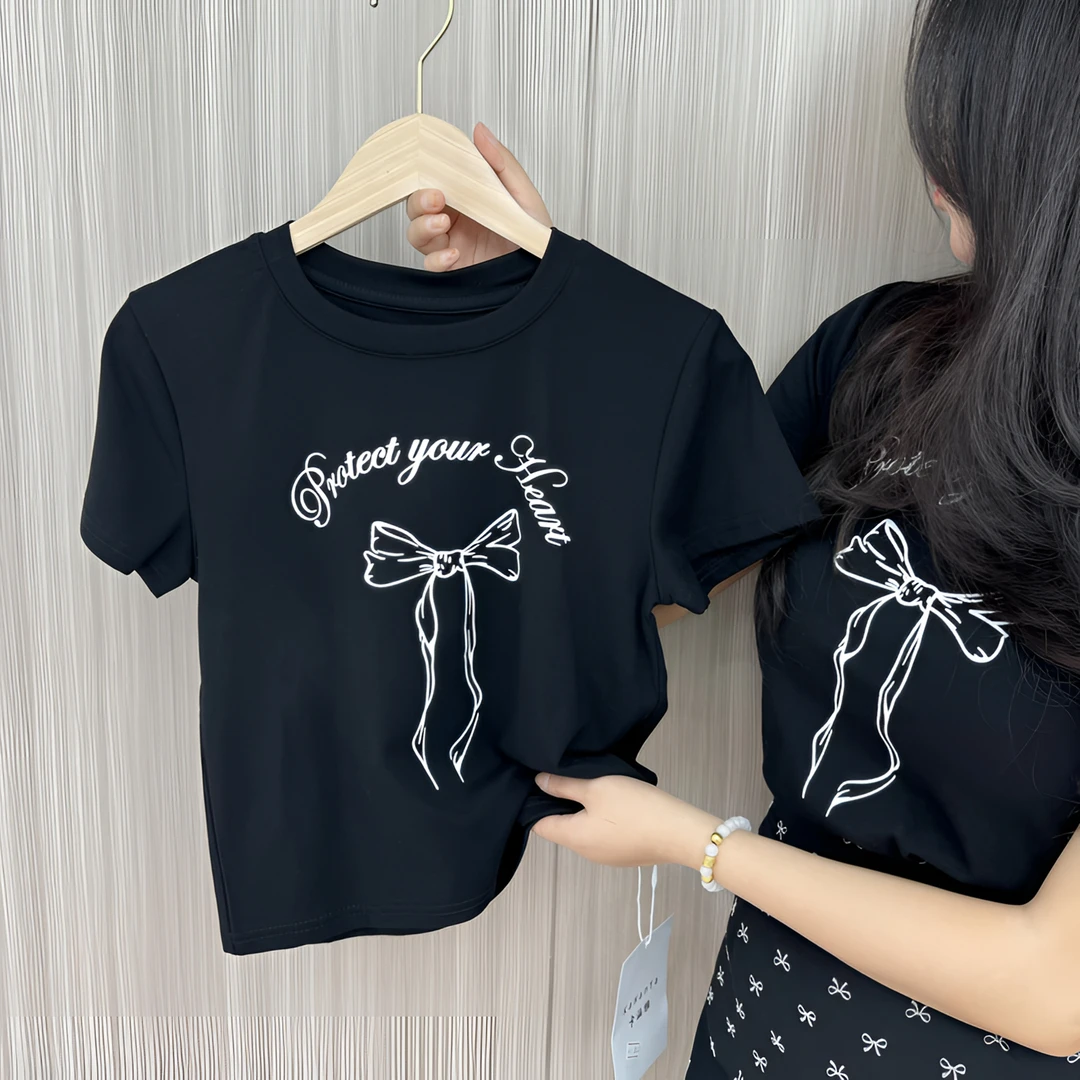 时尚T恤休闲百搭夏款印花圆领韩版女士半袖宽松简约重工夏季新款