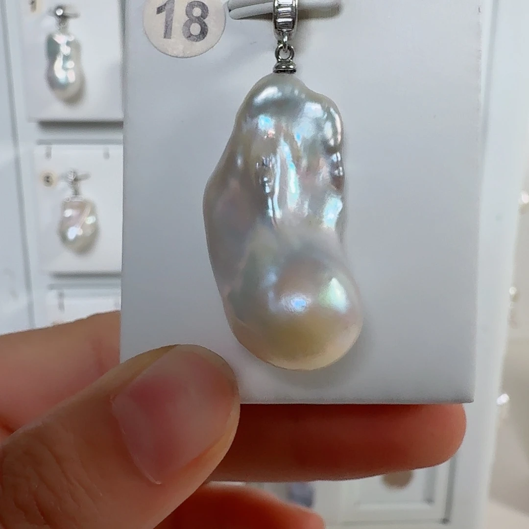 淡水珍珠银S925镶嵌颈饰