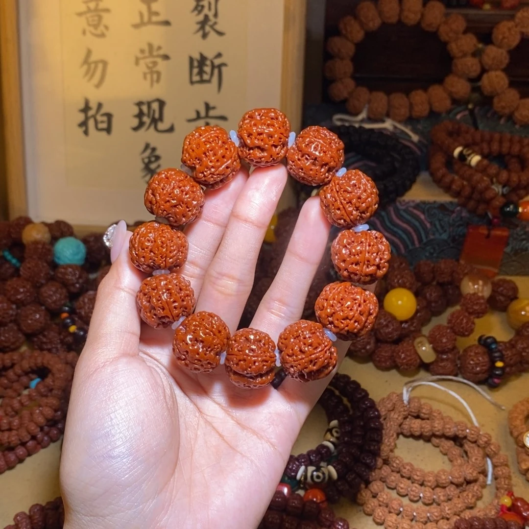 鲁***生手串金刚菩提225玉华古龙满肉一物