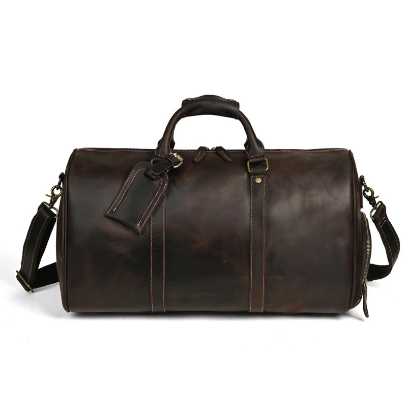 欧美复古男士休闲旅行包真皮大容量手提斜跨包
