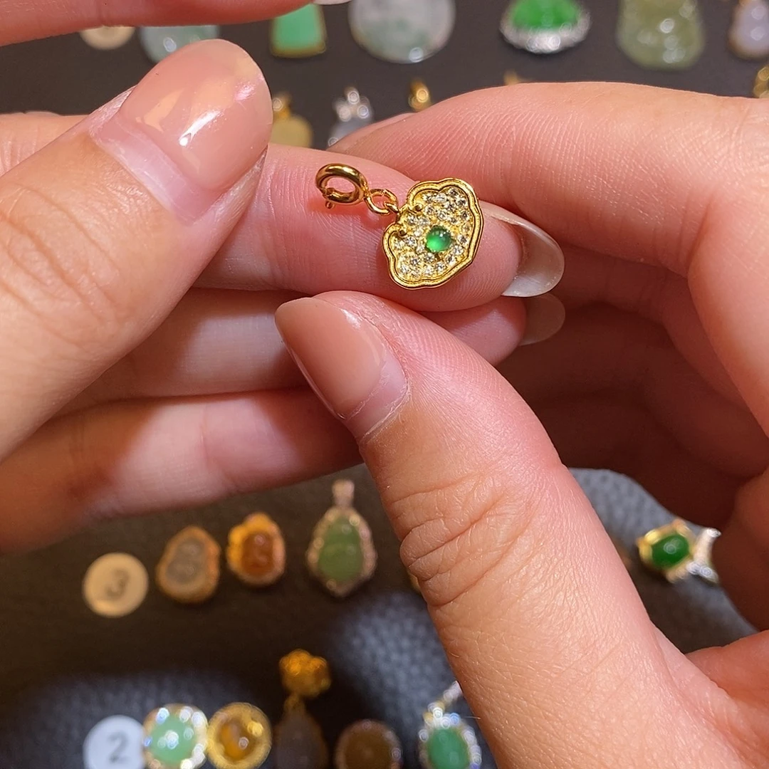 翡翠银S925镶嵌项链