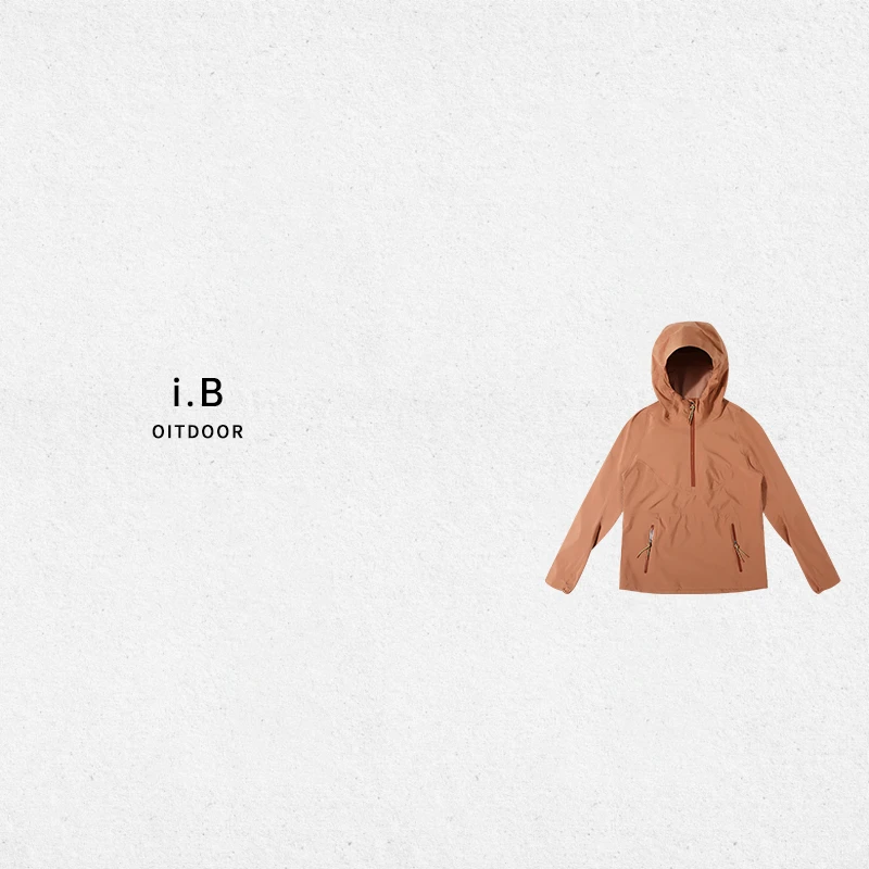 i.B 短款全热封压胶硬壳夹克 半开拉链 腋下透气孔-DAW040