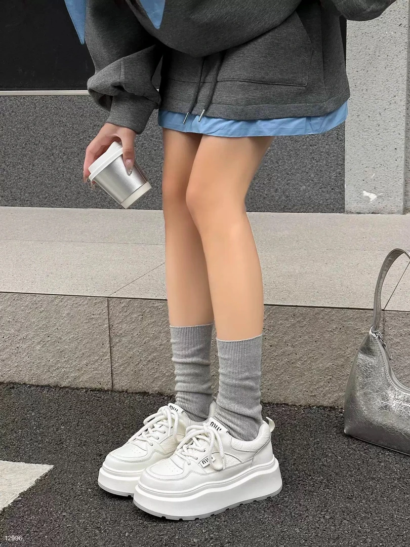 Q18小白鞋女2024秋冬新款百搭厚底增高运动休闲板鞋松糕单鞋