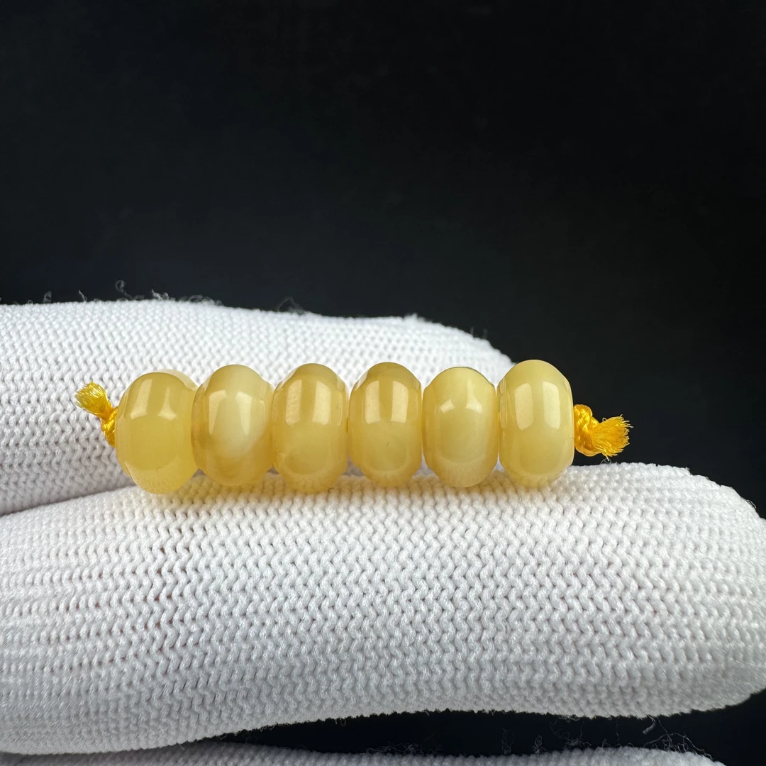 K4058天然原矿蜜蜡 隔珠9.8mm支持复检假一罚十
