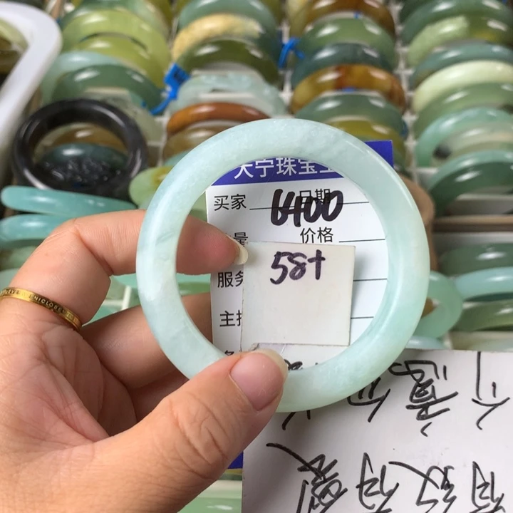 未镶嵌蛇纹石玉手镯6400