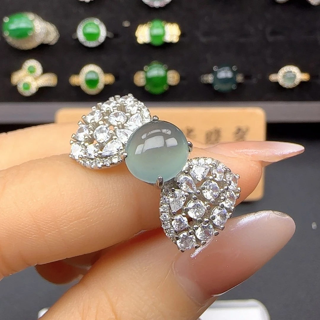 银S925镶嵌戒指翡翠