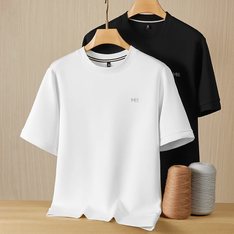 胖子大码男装秋季圆领短袖T恤加肥加大打底半袖肥佬百搭宽松半袖