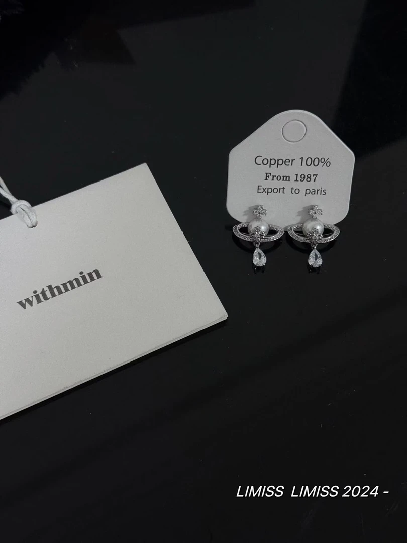 非金属亚克力耳饰 土星水滴耳钉  3235