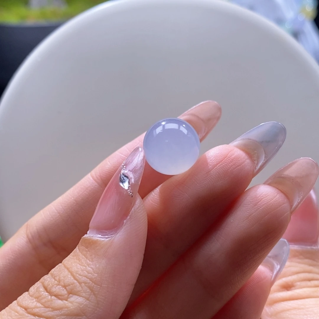 吊坠(不含链)未镶嵌翡翠翡翠高冰蓝珠13.5mm
