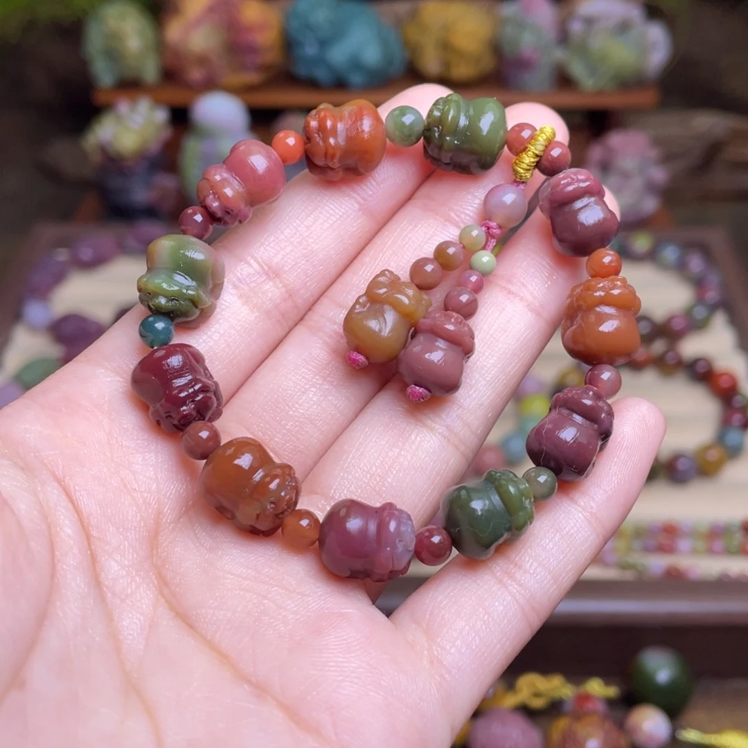 玛瑙/玉髓未镶嵌手串盐源玛瑙小猪手串