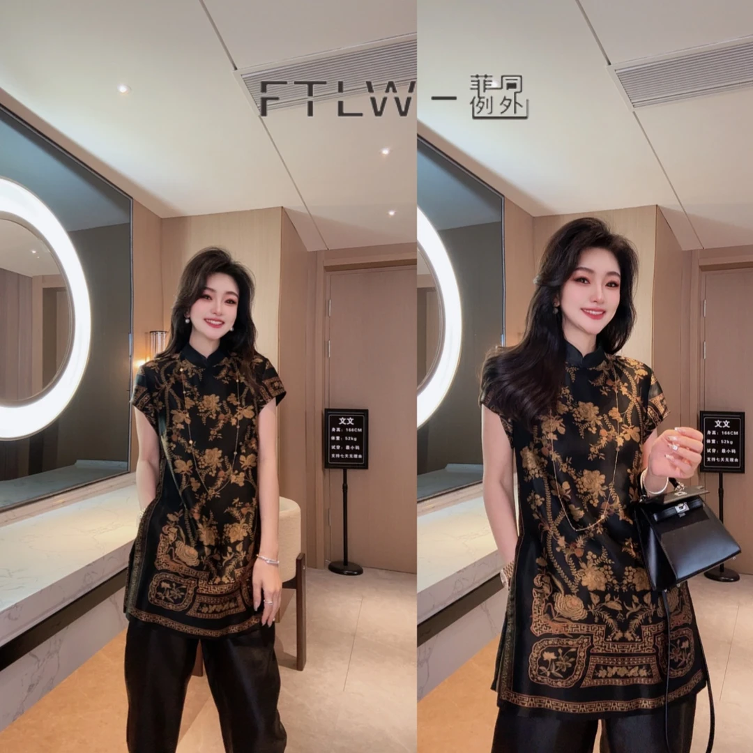 板熙FTLW-【时间光影】轻奢高级感气质时尚优雅女装旗袍-3586