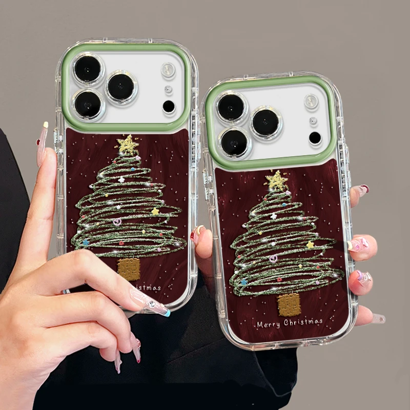满天星圣诞树适用苹果17pro手机壳16pm泡芙华为p70荣耀oppo小米15