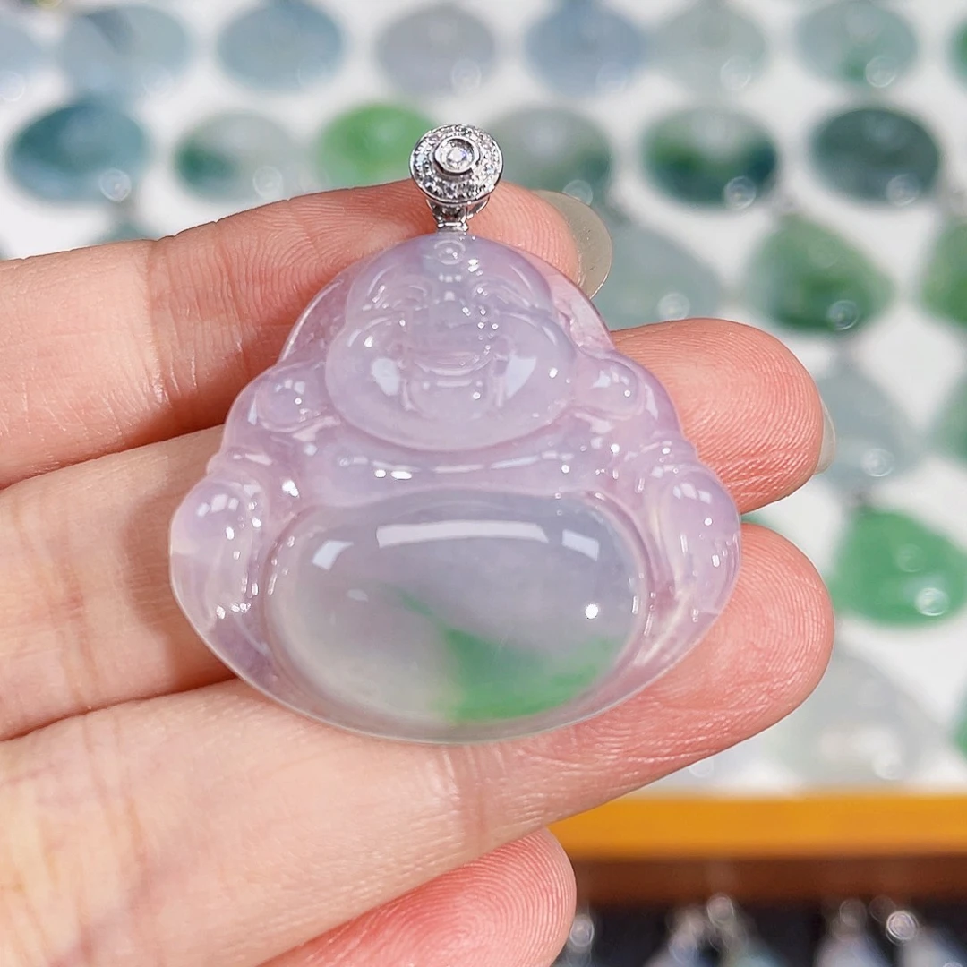 颈饰18K金镶嵌翡翠吊坠