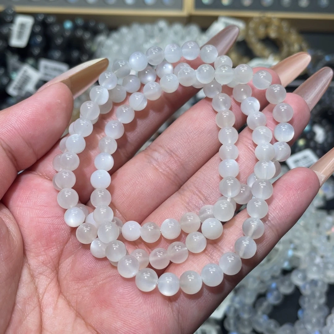 手链未镶嵌长石白月光手链多圈6mm