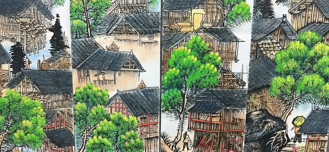 【鸿忆】精品四条屏装饰画通用链接