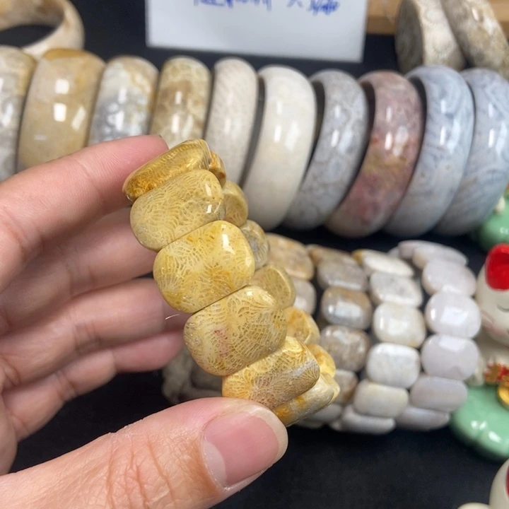 未镶嵌手链硅化珊瑚（珊瑚玉）