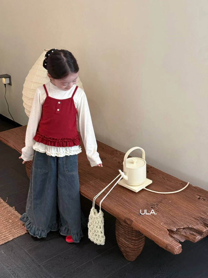 档口正版春夏新款吊带花边马甲两件套女童小童品质童装25女童春装