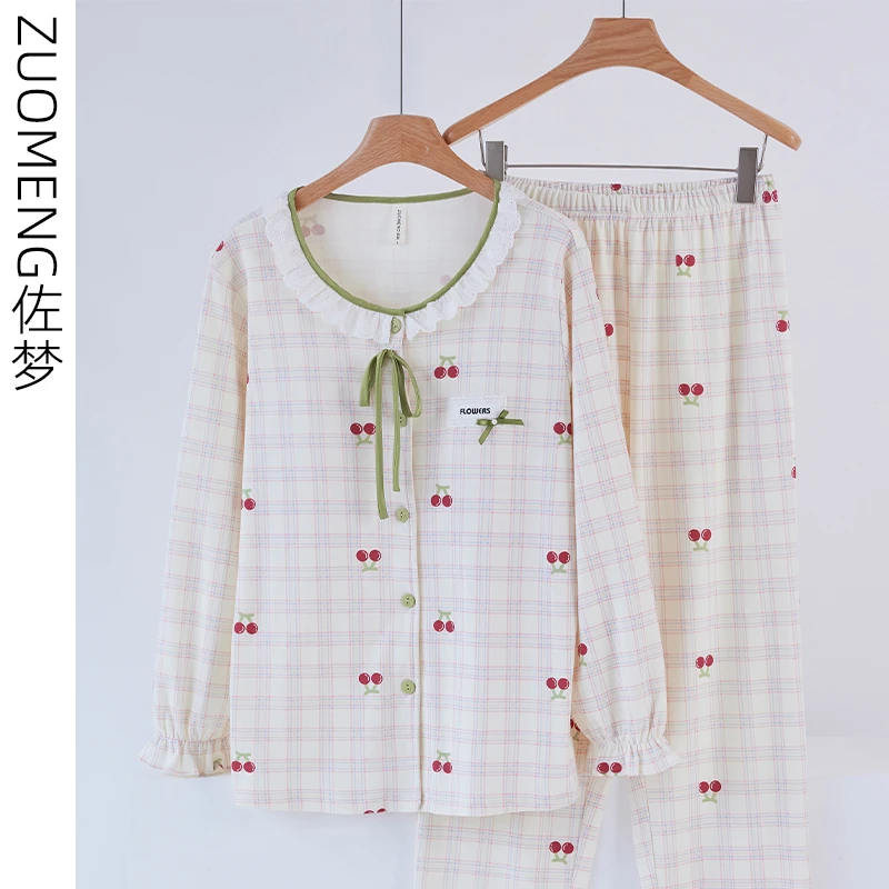 zuomeng/佐梦2025新款秋季睡衣女长袖长裤休闲可外穿家居服套装