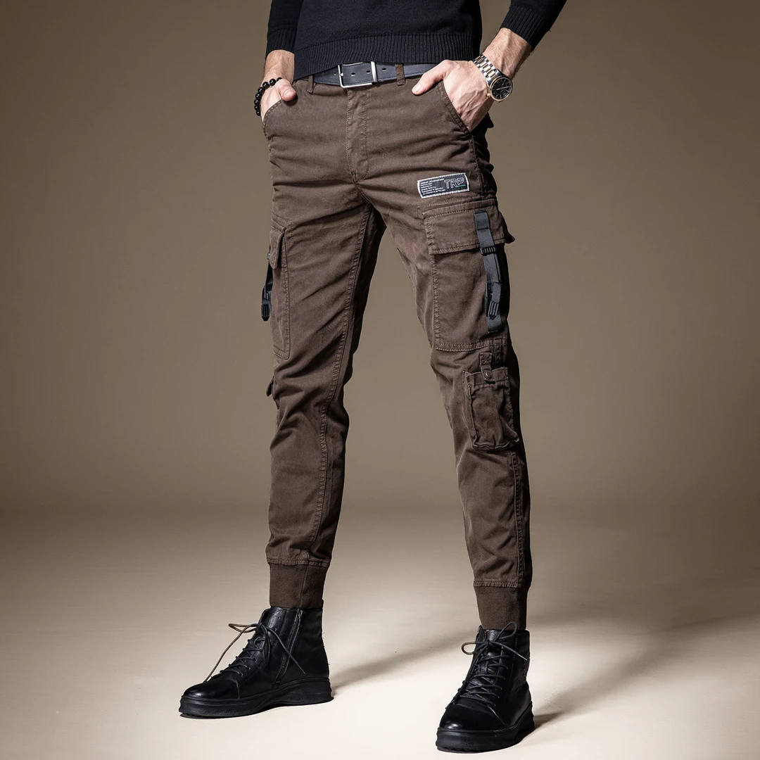 户外机能工装裤男秋季新款潮牌修身多口袋束脚硬汉宽松休闲裤子男