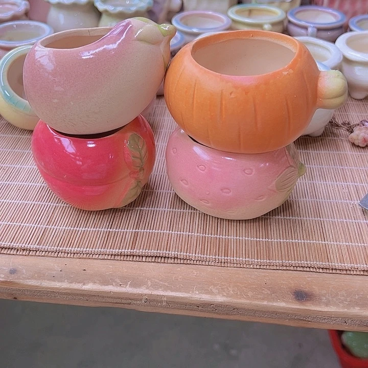 红陶陶瓷花盆当场满12包邮