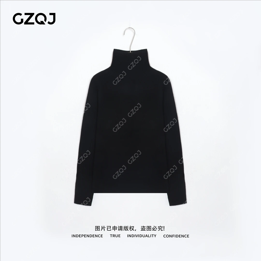 老琴私服【云糯】时尚100羊毛半高领毛衣休闲针织衫女装秋冬新款806