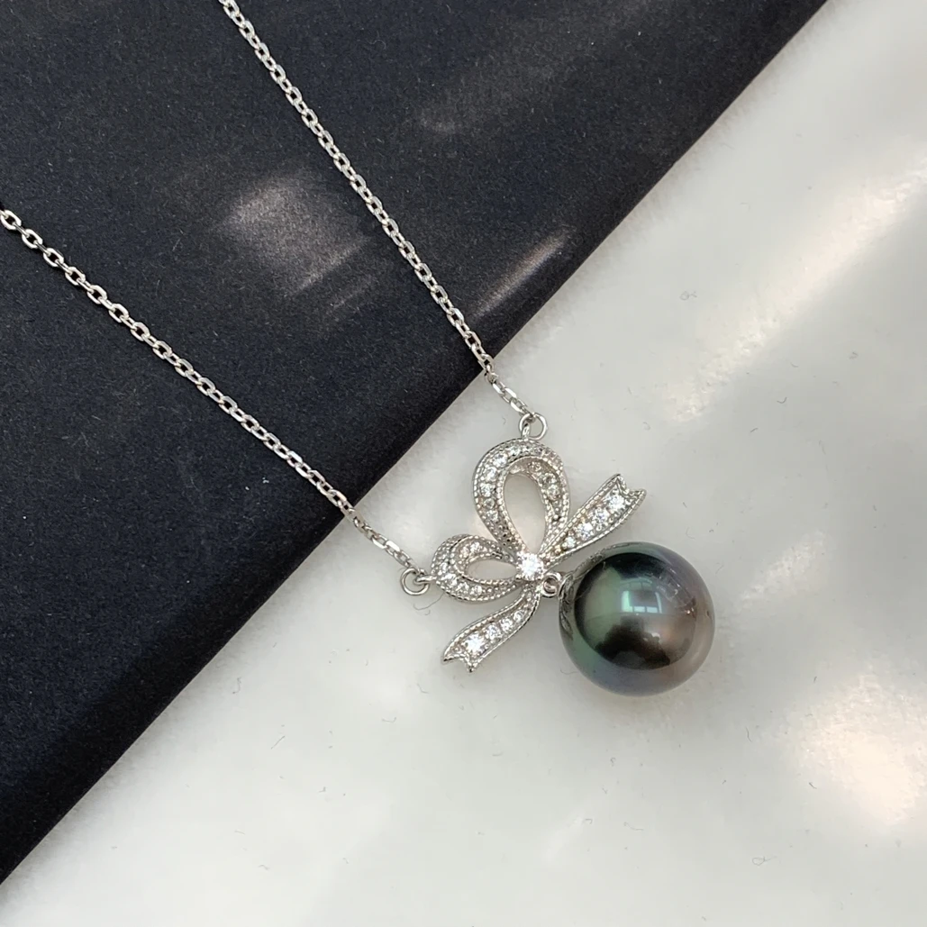 海水珍珠大溪地珍珠吊坠11-12mm s925银珍珠吊坠