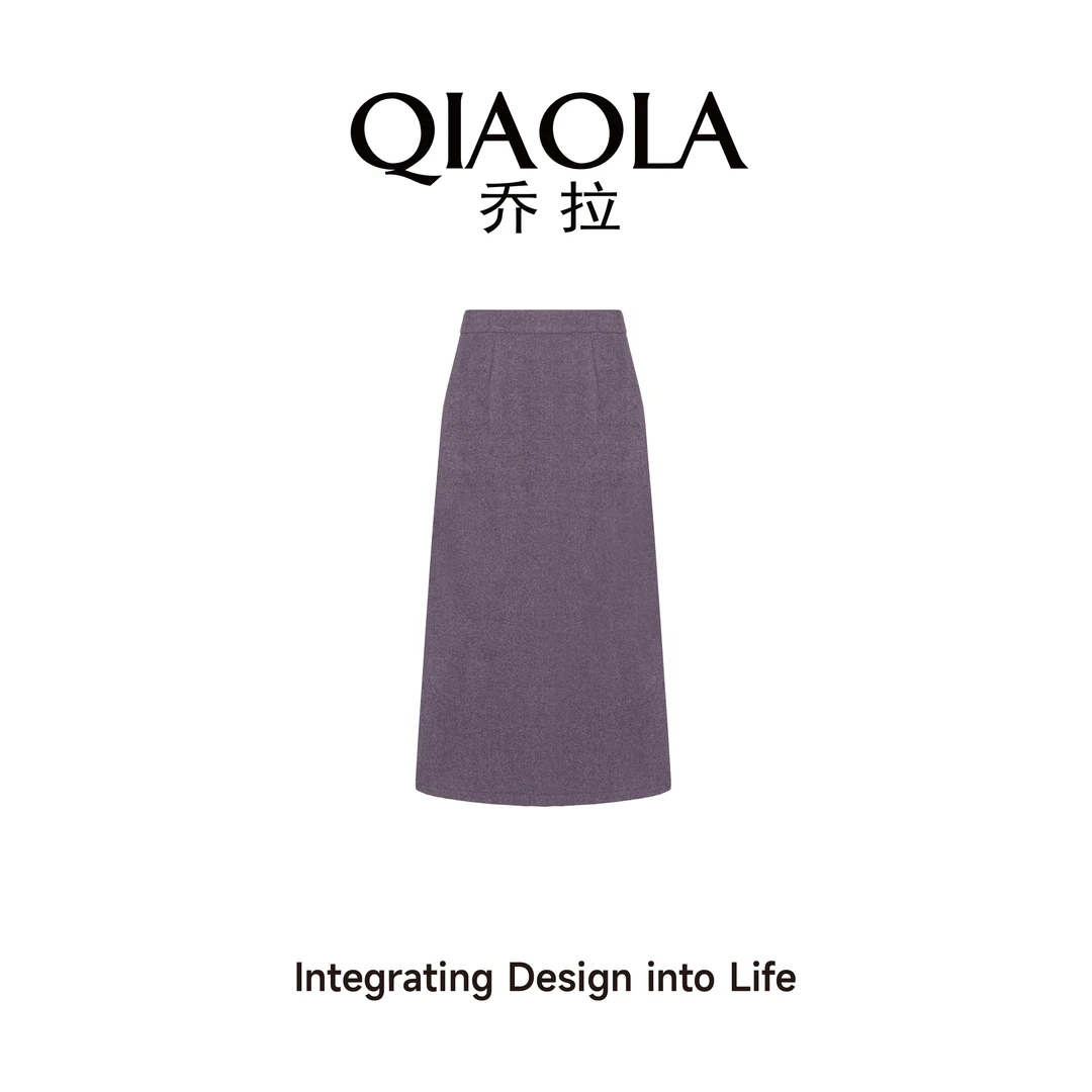 QIAOLA/乔拉【芋泥奶酥】秋冬季包芯纱螺纹慵懒百搭A版时尚半裙预售