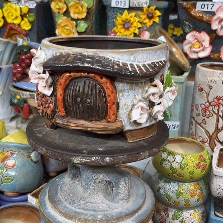 紫砂花盆粗陶材质多肉花盆