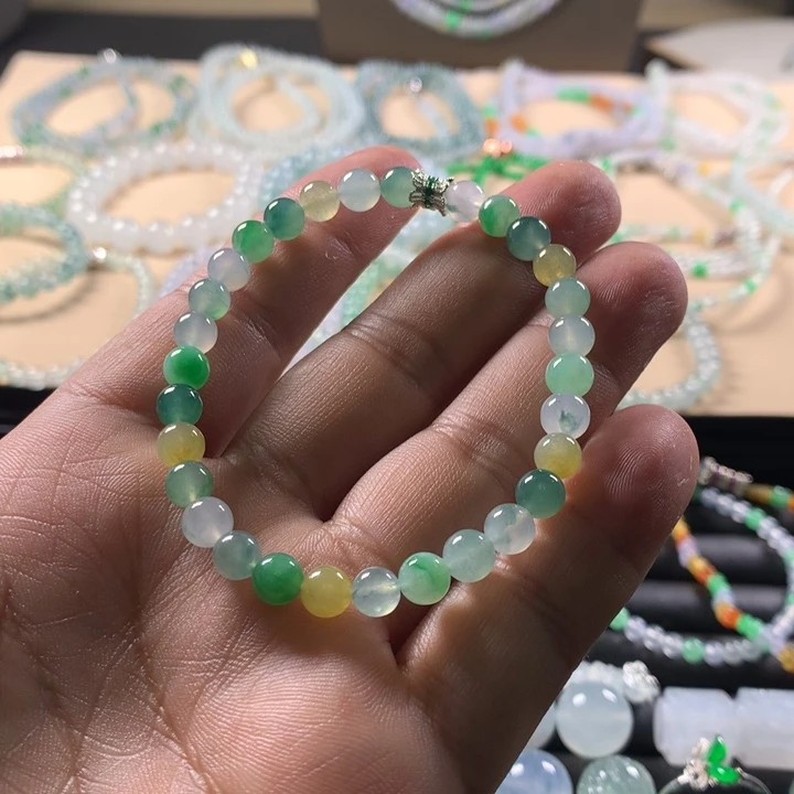 翡翠未镶嵌手链天然缅甸翡翠卡6