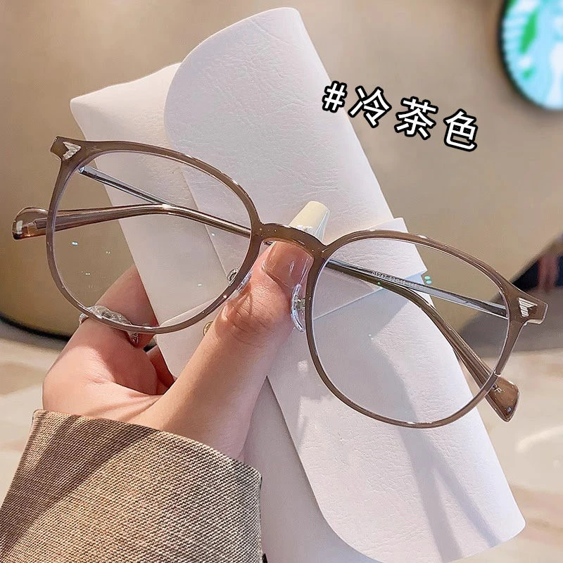 冷茶色近视眼镜女度数可配近视高级感显脸瘦防蓝光素颜神器平光镜