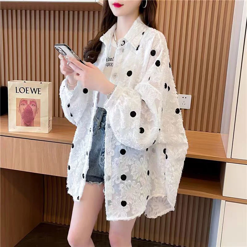 中长款薄款衬衫防晒衣女2025新款夏季宽松大码防晒服开衫外套上衣