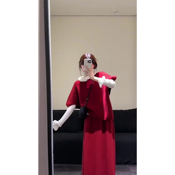 2025冬季女装气质高级感时髦洋气独特漂亮安上衣内搭半身裙套装女