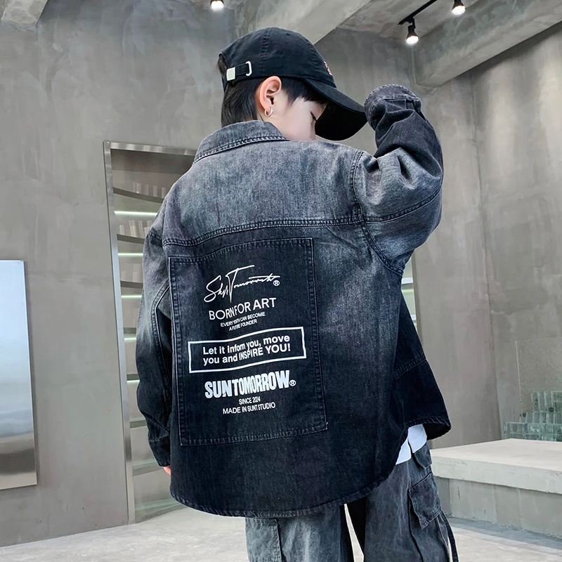 男童外套2025新款春装儿童春季牛仔衣服夹克大童上衣洋气春秋款潮