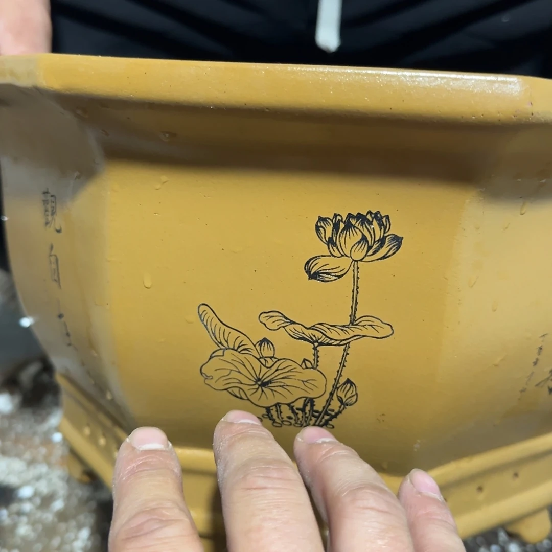 紫砂花盆口径27.17好