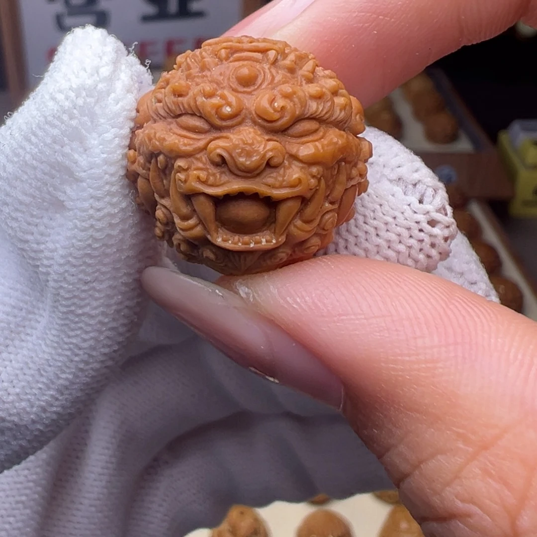 把件猴头核桃精修款唐狮全品有正常封口线