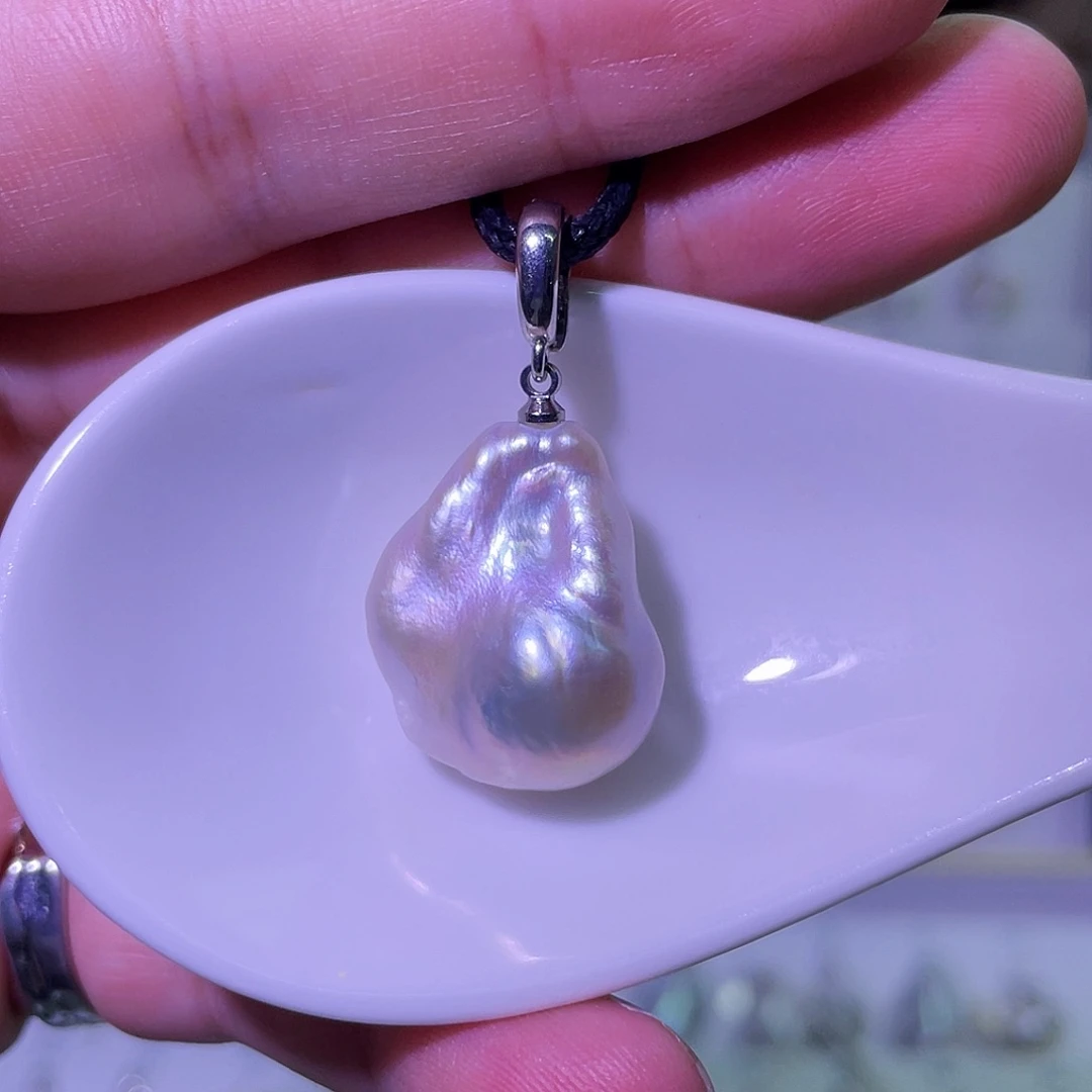合金天然淡水珍珠吊坠项链淡水珍珠