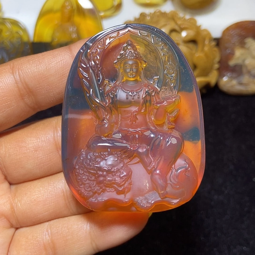 琥珀未镶嵌颈饰缅甸天然琥珀吊坠